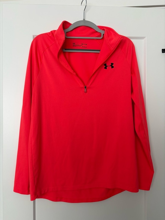 Under Armour Other - Under Armour Neon Coral Half-Zip Performance Pullover